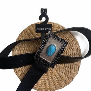 {Aimee Lynn} NWT Turquoise/Silver Leather Belt XL